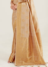 Load image into Gallery viewer, Beige Golden Zari Butta Woven Banasari Silk Saree Clothsvilla
