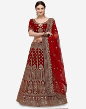 Load image into Gallery viewer, Heavy Bridal Lehenga Choli with Dual Sandwich Sequins Work ClothsVilla