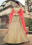 Beige Color Satin Material Stone And Dori Work Lehenga Clothsvilla