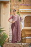 Fancy Dusty Pink Color Sequence Thread Work Chinon Saree Clothsvilla