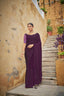 Fancy Purple Color Sequence Thread Work Chinon Saree Clothsvilla