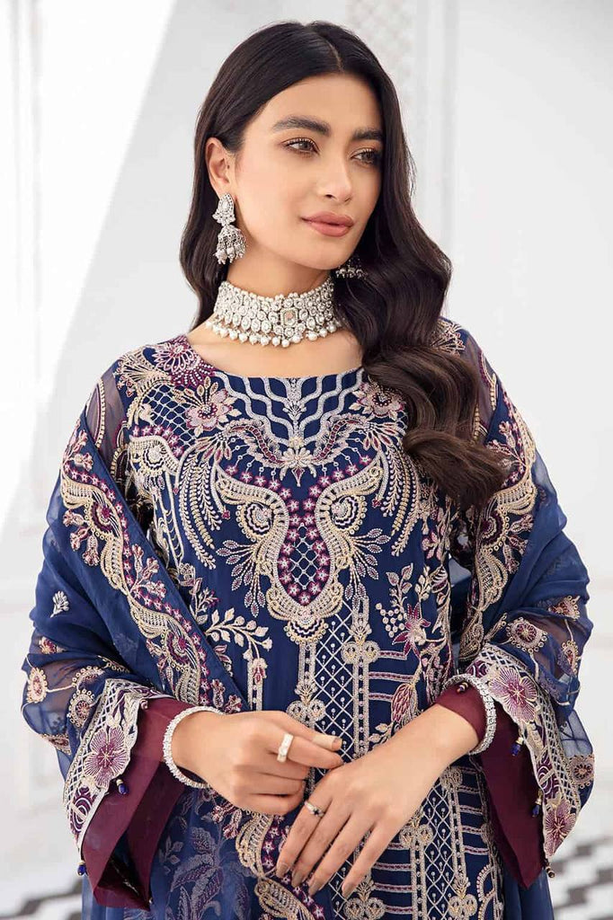 Salwar Suit Set in Blue with Intricate Embroidery Detailing Clothsvilla