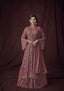 Lehenga Choli with Jacket in Dusty Purple Georgette Clothsvilla