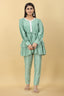 Designer Party Wear Set in Green Top and Pants Clothsvilla