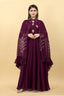 Wedding Attire: Long Wine Gown with Matching Shrug Clothsvilla