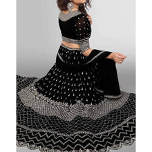 Load image into Gallery viewer, Black Lehenga Choli with Heavy Resham and Sequence Embroidery Work ClothsVilla