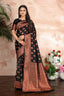 Black color woven zari work banarasi saree Clothsvilla