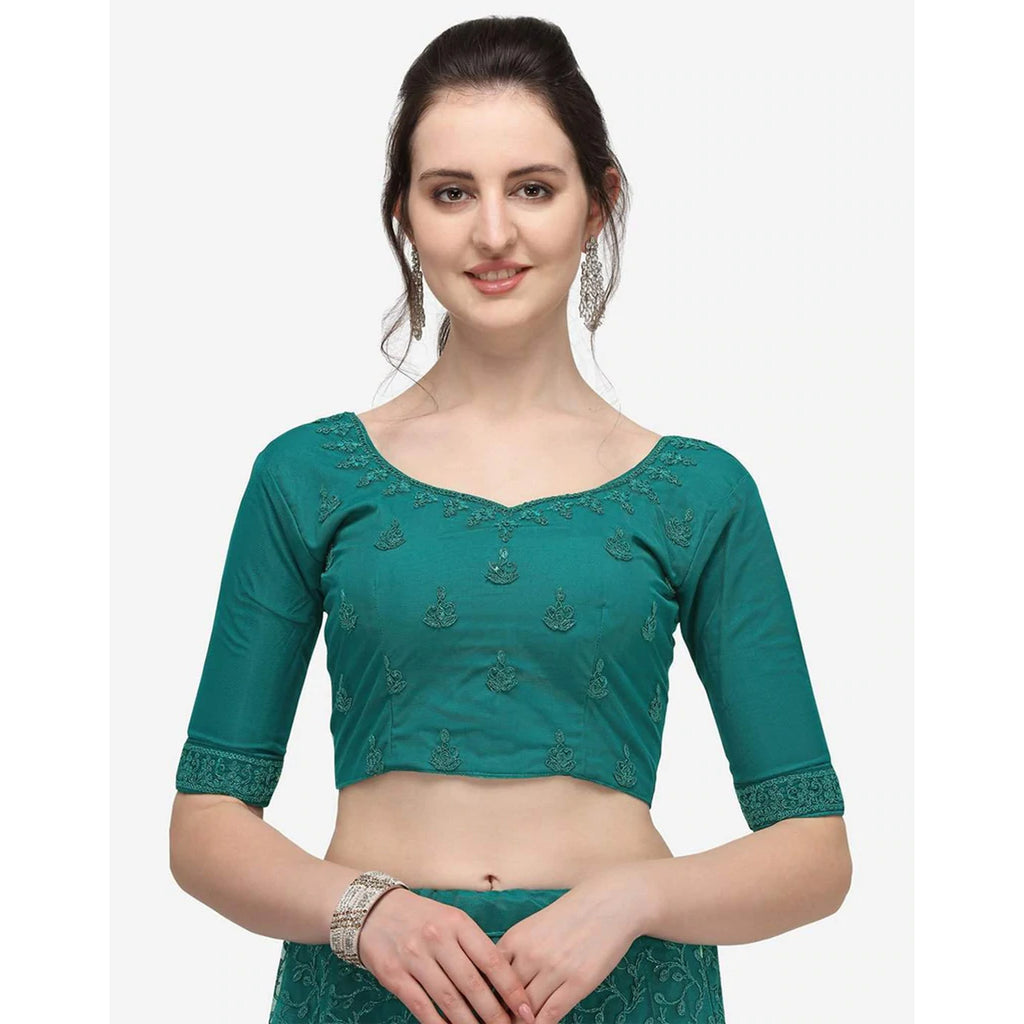 Bottle Green Color Lehenga Choli with Embroidery Work ClothsVilla