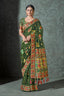 Dark Green Color Cotton Work Silk Zari Work Saree Clothsvilla