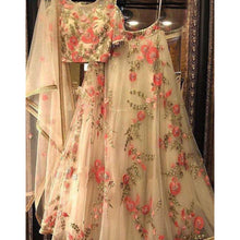 Load image into Gallery viewer, Cream Colored Lehenga Choli with Embroidery Work ClothsVilla