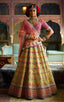 Flamboyant Yellow-Pink Colored Bridal wear Embroidered Lehenga Choli ClothsVilla