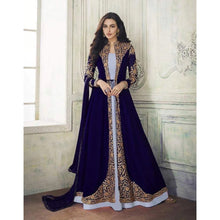 Load image into Gallery viewer, Dark Blue Designer Georgette Gown with Heavy Embroidery Work ClothsVilla