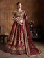 Impressive Maroon Dori Embroidery Raw Silk Wedding Lehenga Choli ClothsVilla