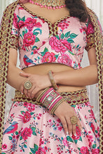 Load image into Gallery viewer, Incredible Light Pink Floral Printed Art Silk Lehenga Choli With Dupatta ClothsVilla