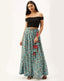Light Blue Color Digital Print Skirt ClothsVilla