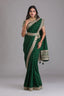 Green Indian Georgette Saree For Indian Festivals & Weddings - Sequence Embroidery Work, Dori Work Clothsvilla
