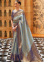 Coral Blue Zari Woven Kanjivaram Silk Saree Clothsvilla