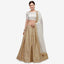 Golden Banarasi Lehenga with White Blouse ClothsVilla