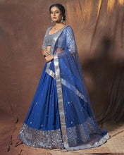 Load image into Gallery viewer, Royal Blue Lehenga Choli with Embroidery and Sequence Work ClothsVilla