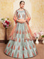 Grey Designer Semi Stitched Lehenga With Unstitched Blouse Clothsvilla