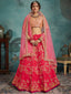 Fashionable Pink Art Silk Semi Stitched Lehenga With Unstitched Blouse Clothsvilla