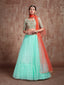 Sea Green Stunning Semi Stitched Lehenga With Unstitched Blouse Clothsvilla