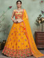 Mustard Color Soft Net Sequins Semi Stitched Lehenga With Unstitched Blouse Clothsvilla