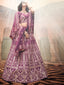 Purple Embroidered Art Silk Semi Stitched Lehenga With Unstitched Blouse Clothsvilla