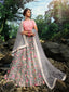 Grey Designer Semi Stitched Lehenga With Unstitched Blouse Clothsvilla