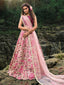 Designer Pink Semi Stitched Lehenga With Unstitched Blouse Clothsvilla