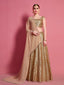 Golden Soft Net Semi Stitched Lehenga With Unstitched Blouse Clothsvilla