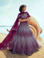 Designer Purple Soft Net Semi Stitched Lehenga With Unstitched Blouse Clothsvilla