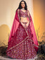 Beautiful Pink Soft Net Thread Work Stitched Lehenga Choli Set Clothsvilla