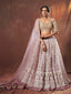 Lilac Thread, Zari Semi Stitched Lehenga With Unstitched Blouse Clothsvilla