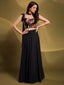 Black Georgette Solid Stitched Lehenga Choli Clothsvilla