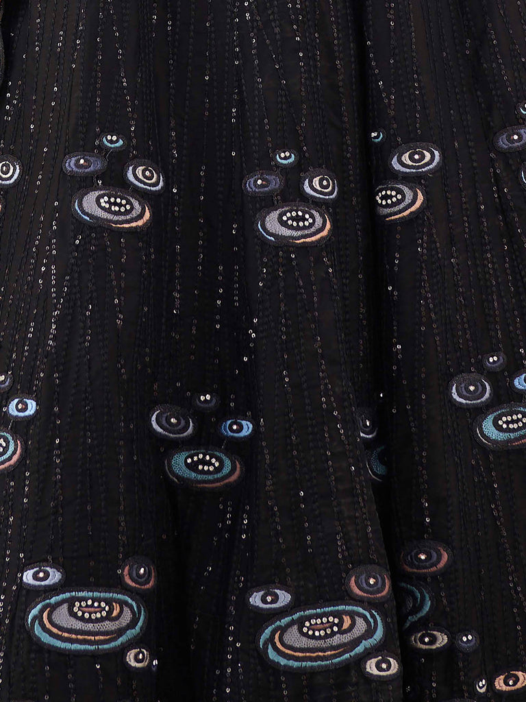 Black Georgette Embroidery Semi Stitched Lehenga Choli Clothsvilla