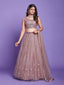 Light Brown Net Stitched Lehenga Choli Clothsvilla