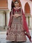 Designer Maroon Semi Stitched Lehenga With Unstitched Blouse Clothsvilla