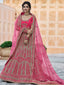 Festive Pink Semi Stitched Lehenga With Unstitched Blouse Clothsvilla