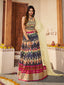 Light Yellow Silk Printed Semi Stitched Lehenga With Unstitched Blouse Clothsvilla