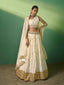 Beige Embroidered Semi Stitched Lehenga With Unstitched Blouse Clothsvilla
