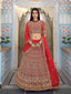 Beautiful Red Semi Stitched Lehenga With Unstitched Blouse Clothsvilla