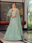 Sea Green Stunning Semi Stitched Lehenga With Unstitched Blouse Clothsvilla