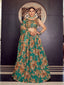 Green Organza Semi Stitched Lehenga With Unstitched Blouse Clothsvilla