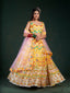 Yellow Embroidered Bridal Semi Stitched Lehenga With Unstitched Blouse Clothsvilla
