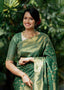 Blooming Rama Soft Silk Saree With Desiring Blouse Piece ClothsVilla