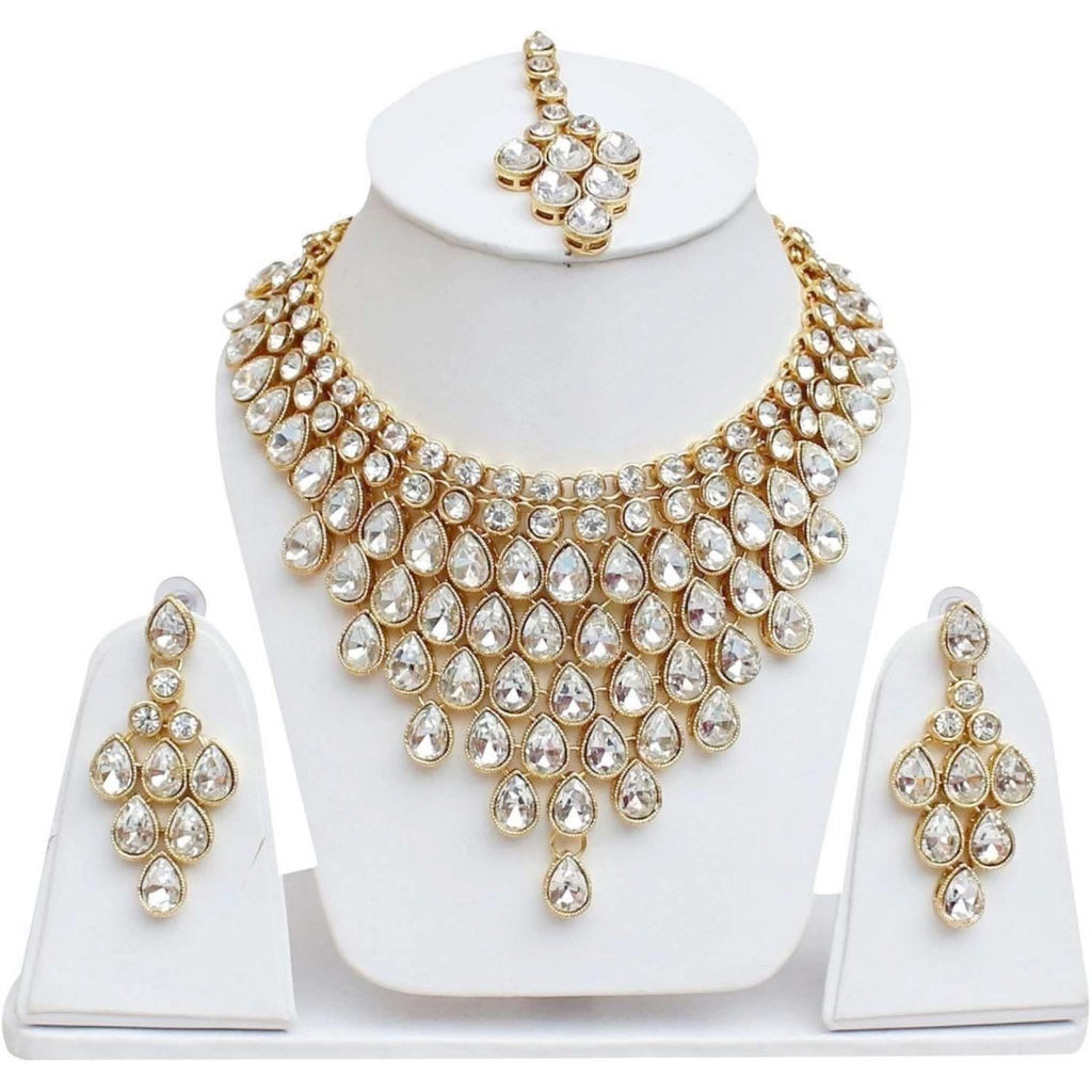 Alloy Gold-plated Jewel Set (White) ClothsVilla