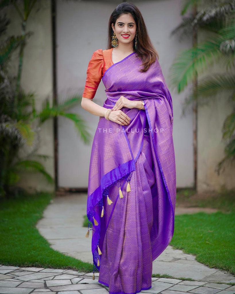 Bewitching Royal Blue Soft Silk Saree with Comely Blouse Piece ClothsVilla