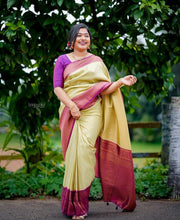 Load image into Gallery viewer, Artistic Sea Green Soft Silk Saree With Improbable Blouse Piece ClothsVilla