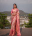Denouement Pink Soft Banarasi Silk Saree With Impressive Blouse Piece ClothsVilla